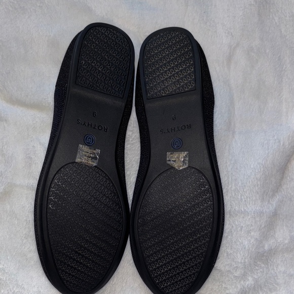 Rothy's Elegant Black Flats with Blue Trim - Picture 7 of 10